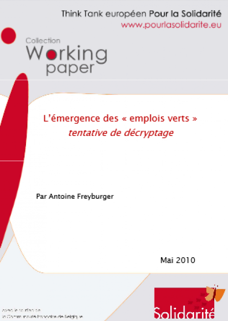 image couverture L’émergence des « emplois verts » tentative de décryptage