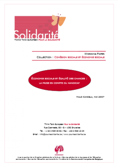image couverture É CONOMIE SOCIALE ET ÉGALITÉ DES CHANCES : LA PRISE EN COMPTE DU HANDICAP
