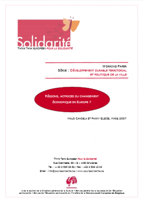 image couverture R ÉGIONS , ACTRICES DU CHANGEMENT ÉCONOMIQUE EN EUROPE