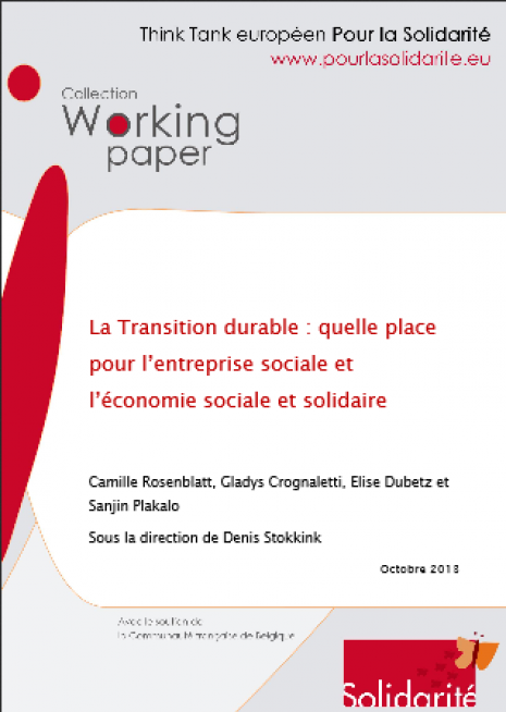 image couverture La Transition durable : quelle pl ace pour l’entreprise sociale et l’économie sociale et solidaire